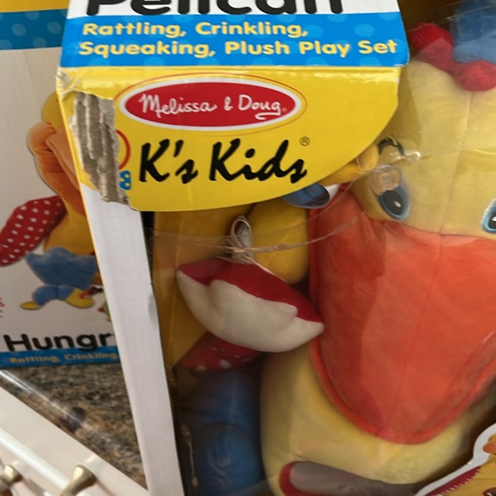 Melissa & Doug K's Kids Yellow & Orange Pelican Plush Play Set